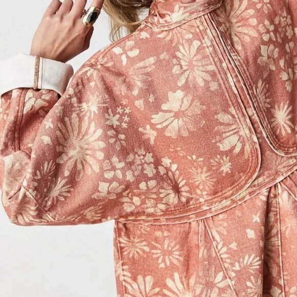 FREE PEOPLE LUA BED DENIM JACKET TOP SIZE L NWOT - Picture 3 of 10